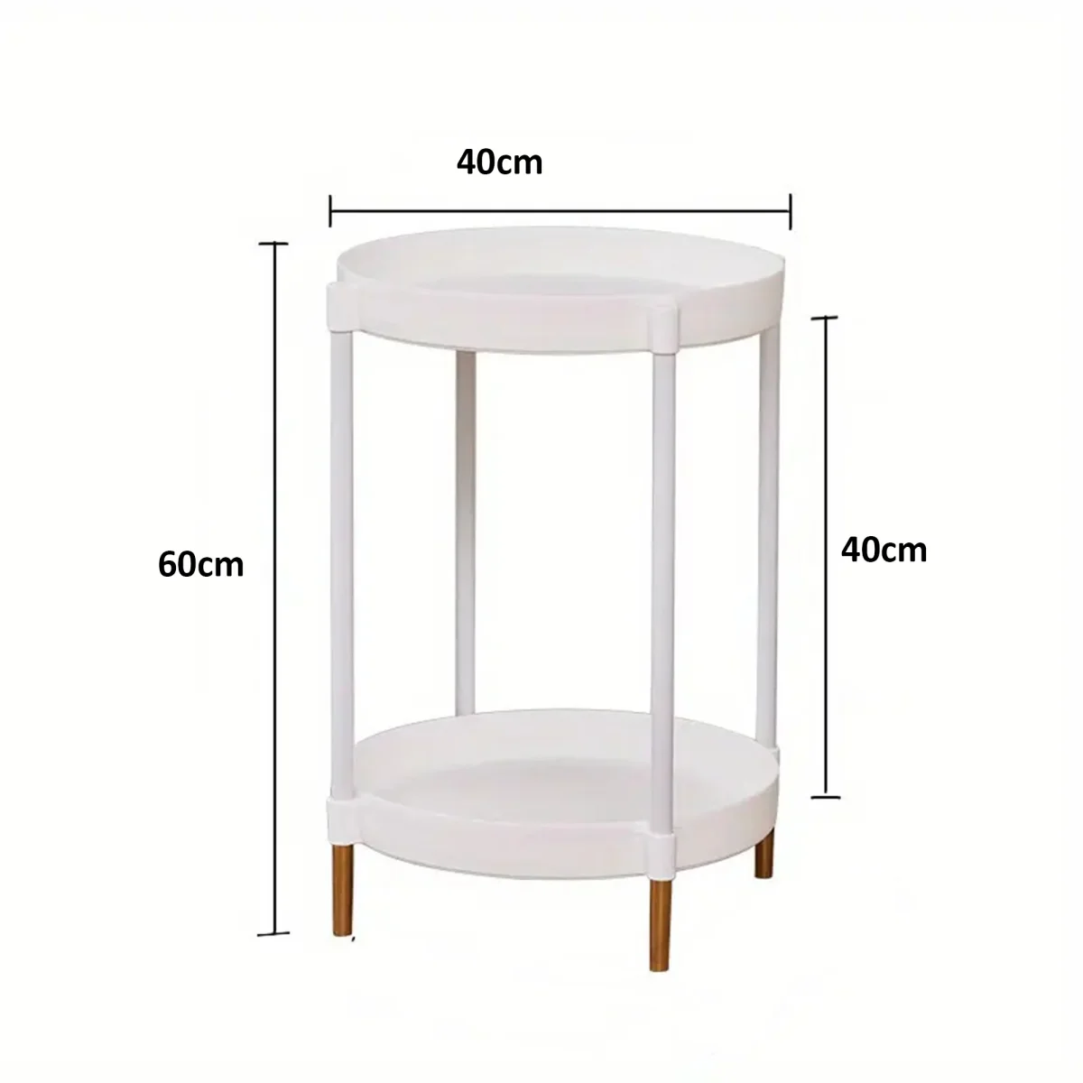 2 Tier Side Table With Wheels Storage Trolley for Balcony, Study Room, Sofa - Image 8