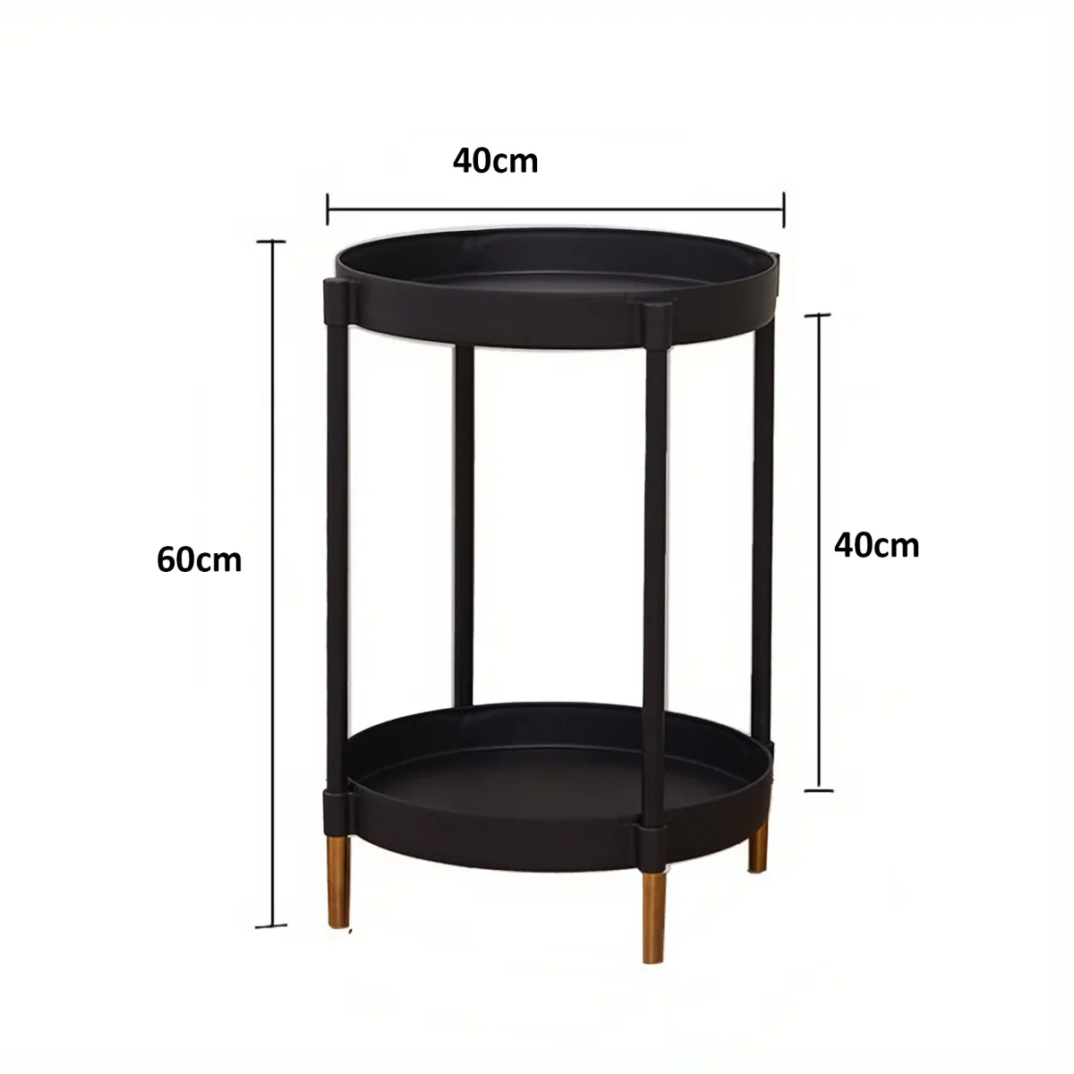 2 Tier Side Table With Wheels Storage Trolley for Balcony, Study Room, Sofa - Image 4