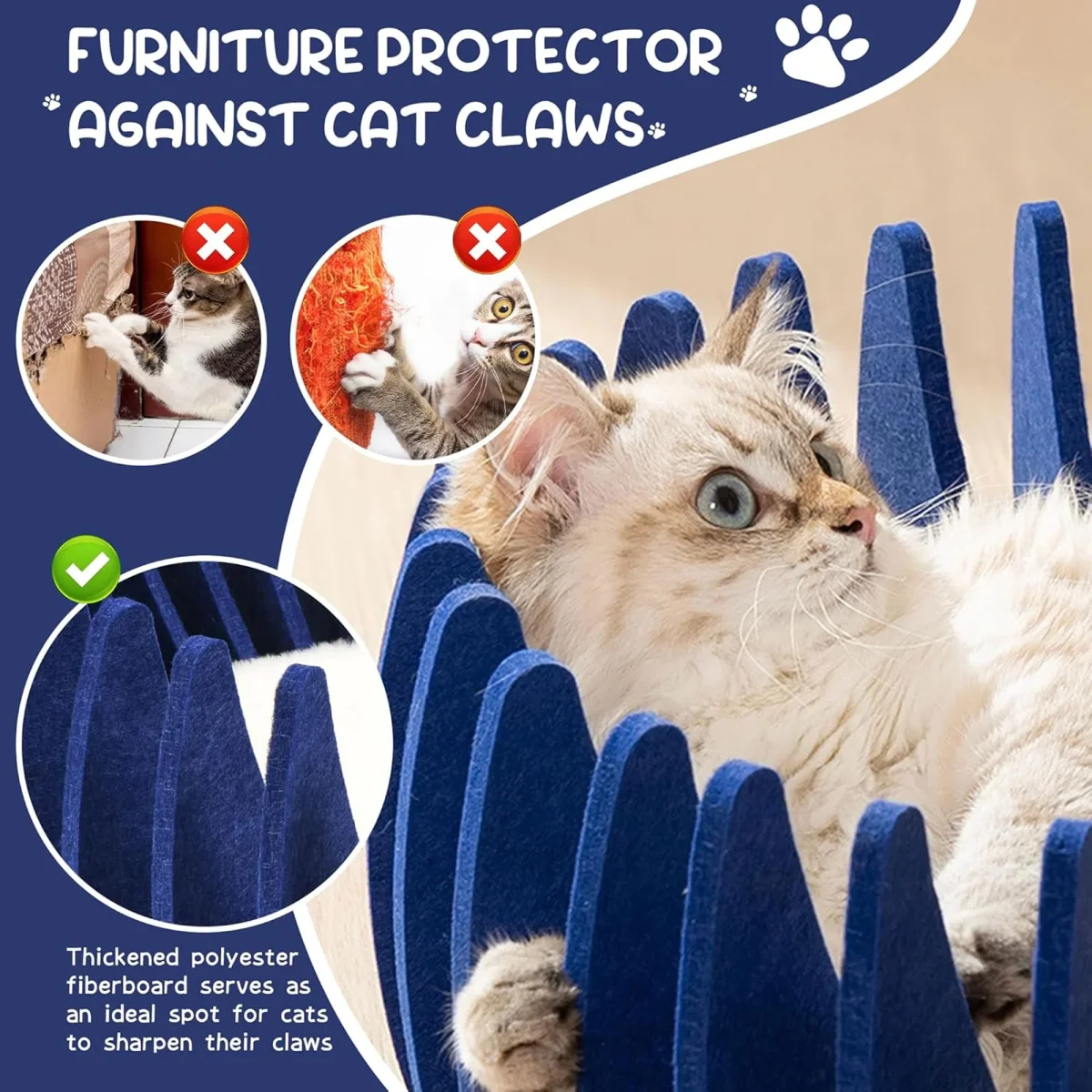 Stylish Felt Cat House with Plush Mat - Image 5